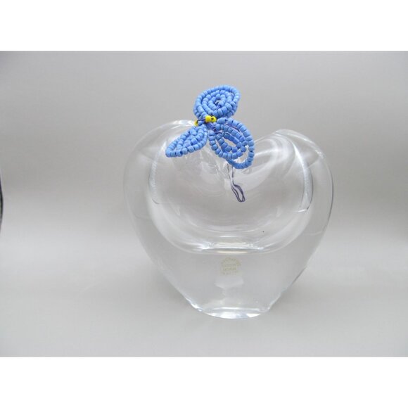 Handcrafted Crystal Heart Art Glass Bud Vase Paperweight Made in Brazil - Picture 12 of 14